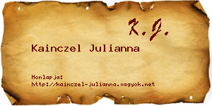 Kainczel Julianna névjegykártya